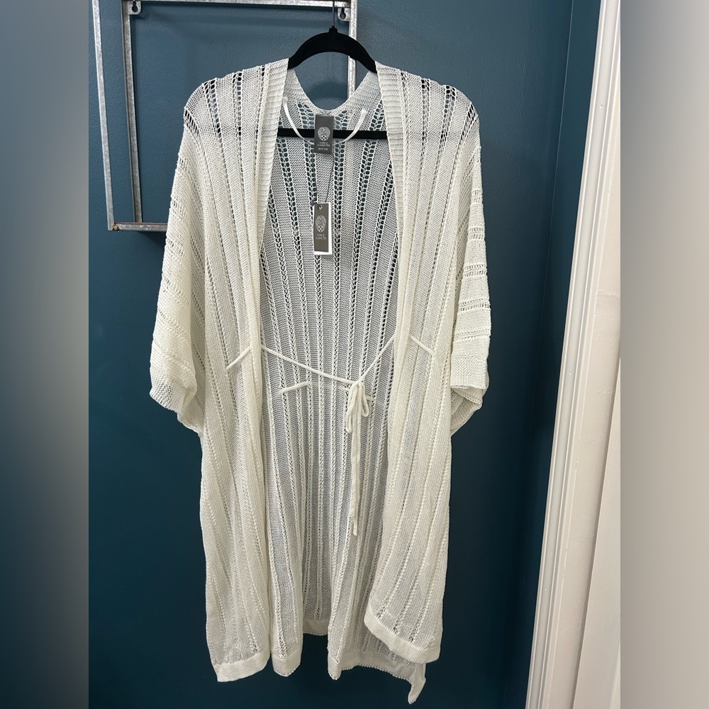 Cream Sheer Knit Cardigan